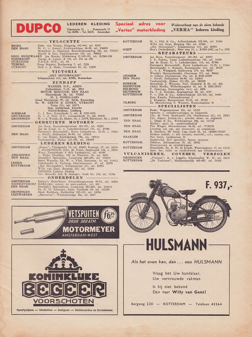 Hulsmann advertentie Weekblad Motor nr. 25 1951