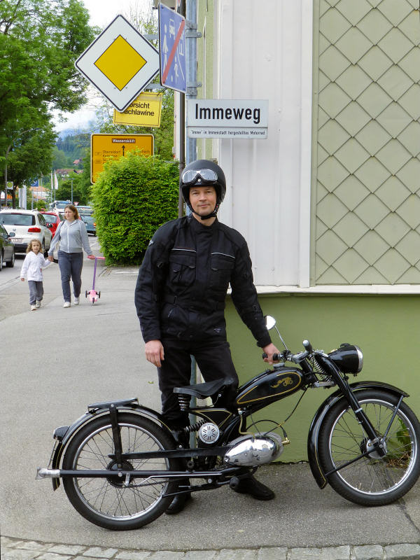 Motorpaul with Imme at the Immeweg in Immenstadt im Allgäu