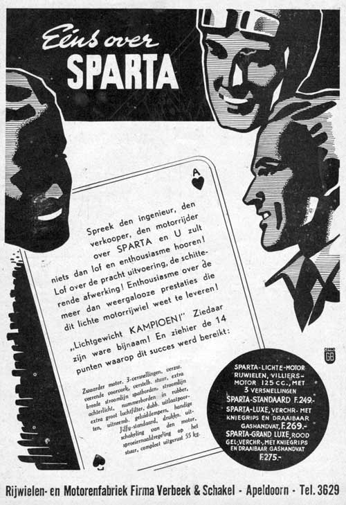 Sparta advertentie uit weekblad Motor, maart 1939