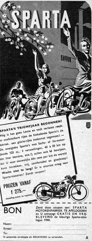 Sparta advertentie maart 1940
