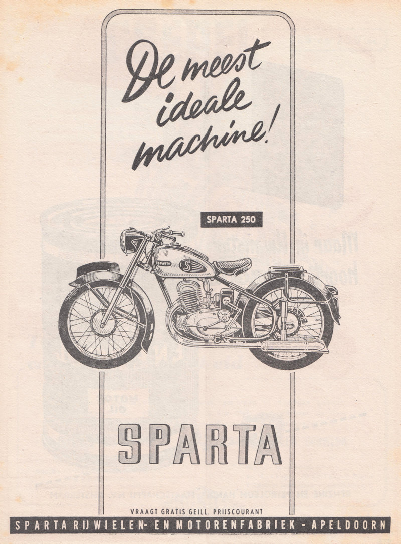 Sparta advertentie uit weekblad Motor, nr. 31 uit 1952