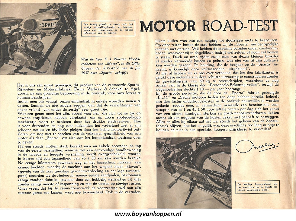 Sparta motorfietsen folder 1937