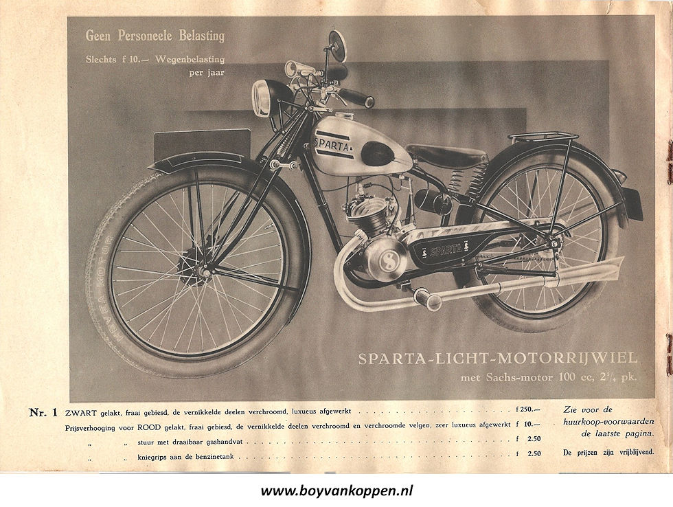 Sparta motorfietsen folder 1937