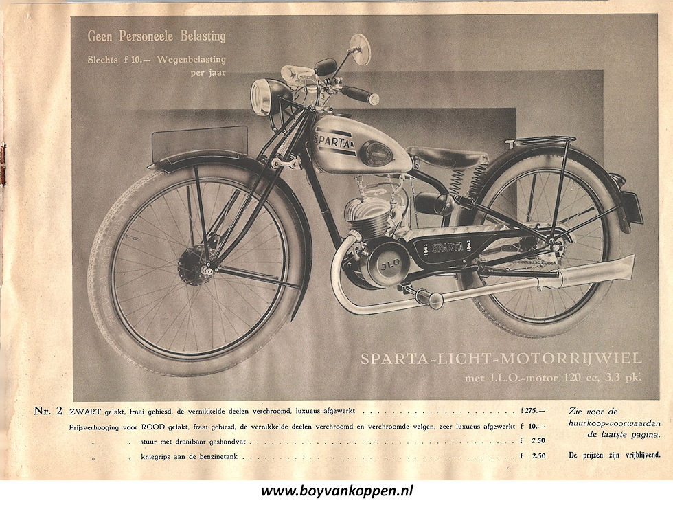 Sparta motorfietsen folder 1937