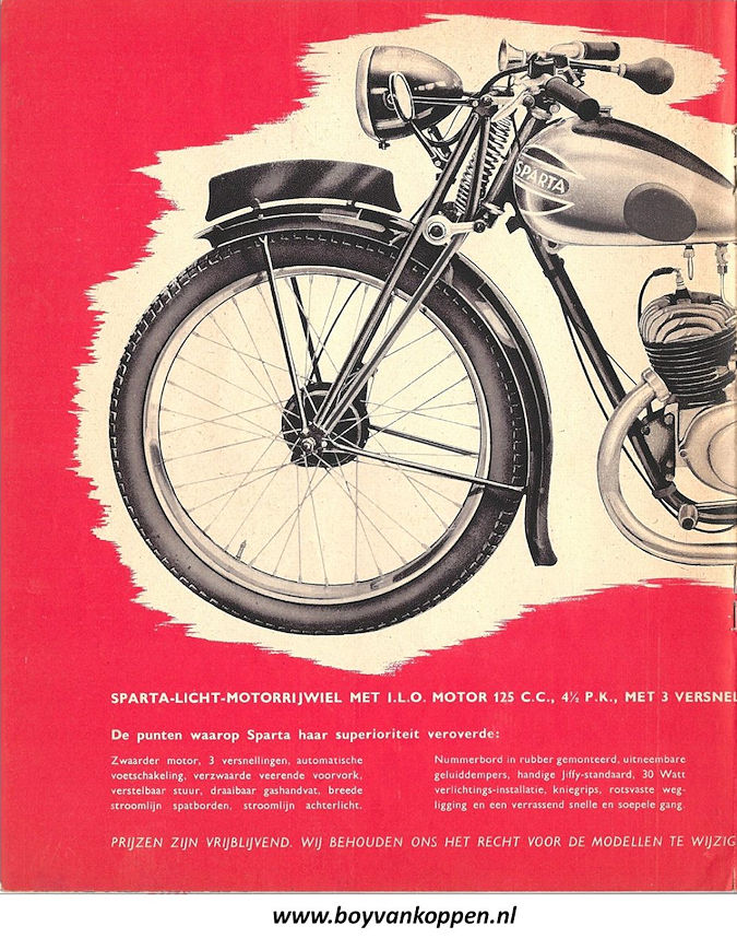 Sparta motorfietsen folder 1940