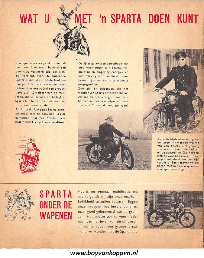Sparta motorfietsen folder 1940