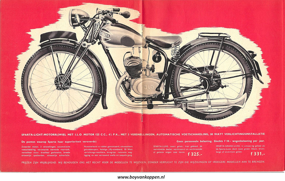 Sparta motorfietsen folder 1940