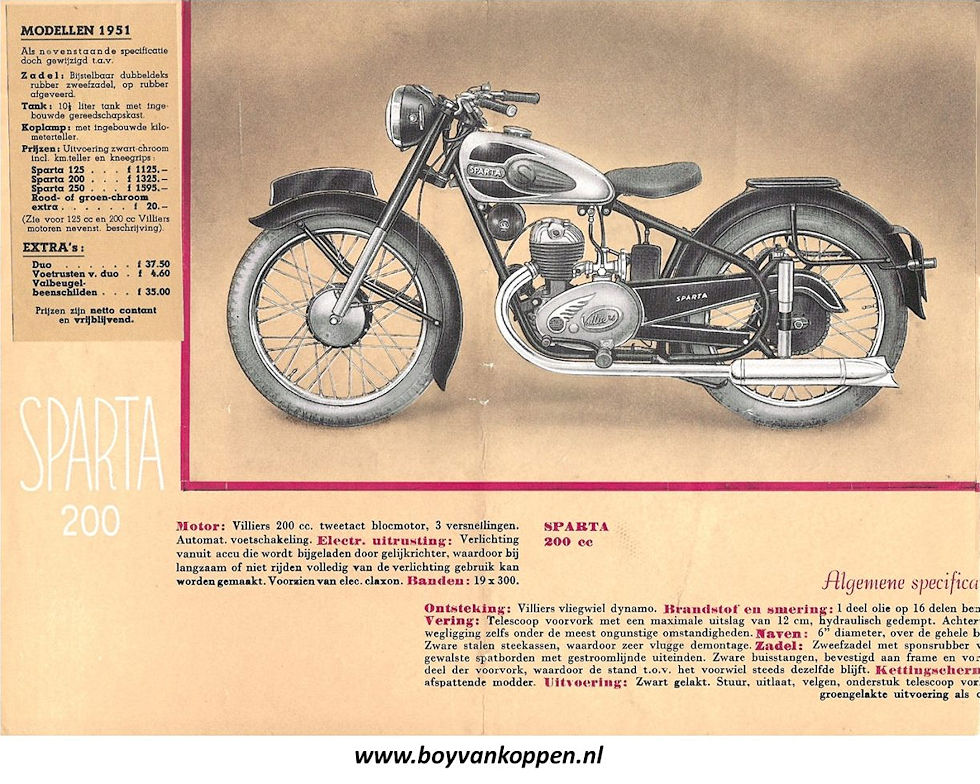 Sparta motorfietsen folder 1951