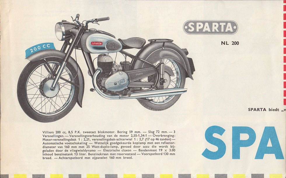 Sparta motorfietsen folder 1954
