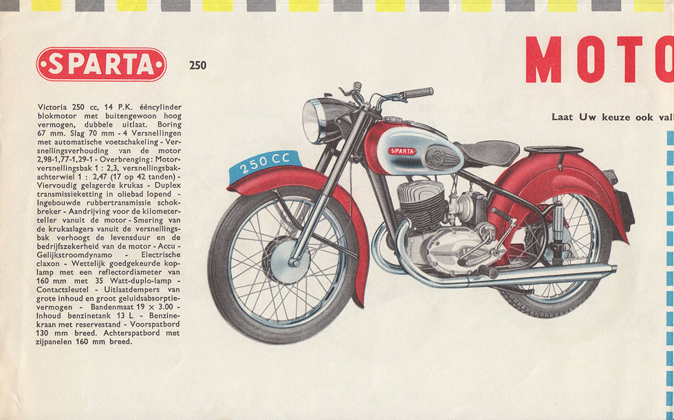 Sparta motorfietsen folder 1954